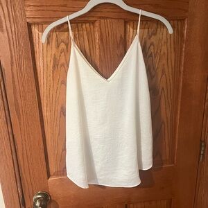 Ivory Satin V-Neck Tank